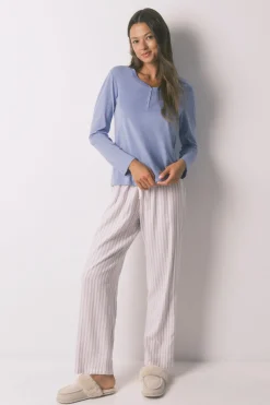 Women'secret Camiseta manga larga algodón perchado lila morado/lila Clearance