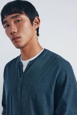 Springfield Camiseta manga larga cuello panadero azul Clearance