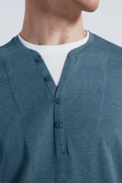 Springfield Camiseta manga larga cuello panadero azul Discount