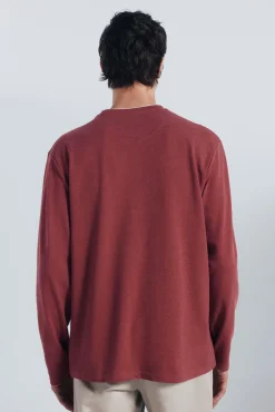 Springfield Camiseta manga larga doble melange rosa Sale