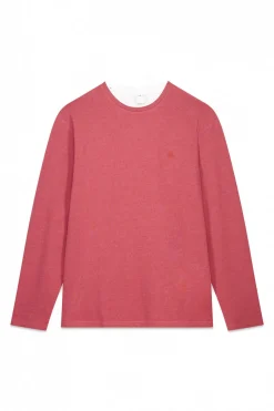 Springfield Camiseta manga larga doble melange rosa Sale