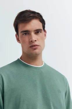 Springfield Camiseta manga larga doble melange verde Outlet