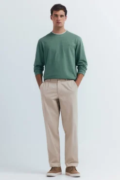 Springfield Camiseta manga larga doble melange verde Outlet