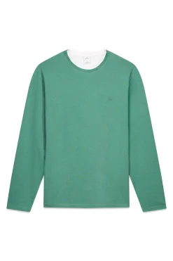 Springfield Camiseta manga larga doble melange verde Outlet