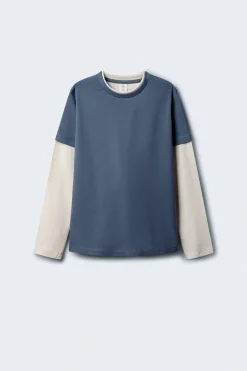 Springfield Kids Camiseta manga larga doble manga niño azul Outlet