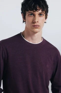 Springfield Camiseta manga larga doble melange burdeos Best