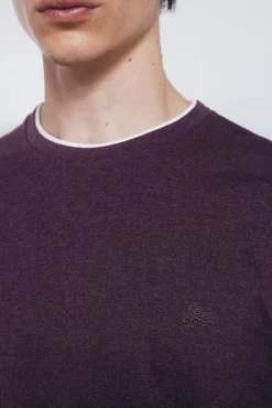 Springfield Camiseta manga larga doble melange burdeos Best