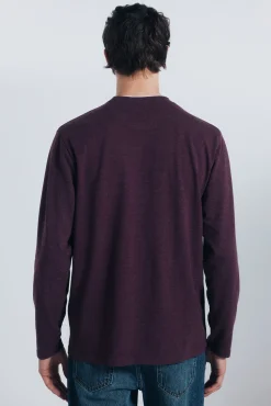 Springfield Camiseta manga larga doble melange burdeos Best