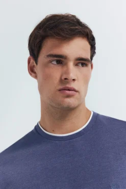 Springfield Camiseta manga larga doble melange azul Clearance