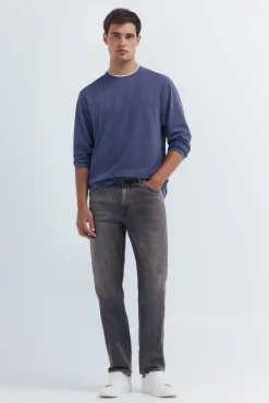 Springfield Camiseta manga larga doble melange azul Clearance