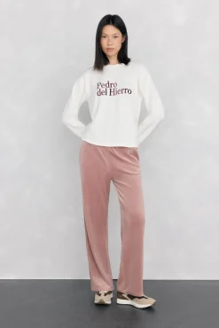 Pedro del Hierro Camiseta manga larga logo tacto suave activewear Crudo Clearance