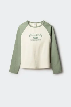 Springfield Kids Camiseta manga larga rib niña blanco