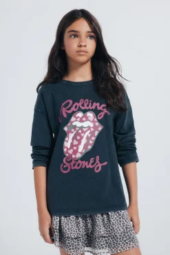 Springfield Kids Camiseta manga larga Rolling stones niña. gris Hot