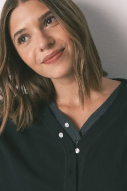 Women'secret Camiseta manga larga waffle negro New