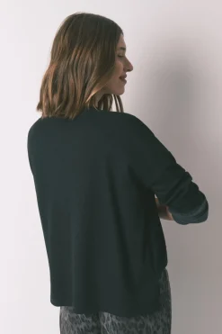 Women'secret Camiseta manga larga waffle negro New