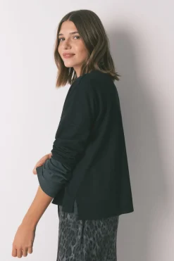 Women'secret Camiseta manga larga waffle negro New