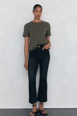 Pedro del Hierro Camiseta mini tachuelas Verde Discount