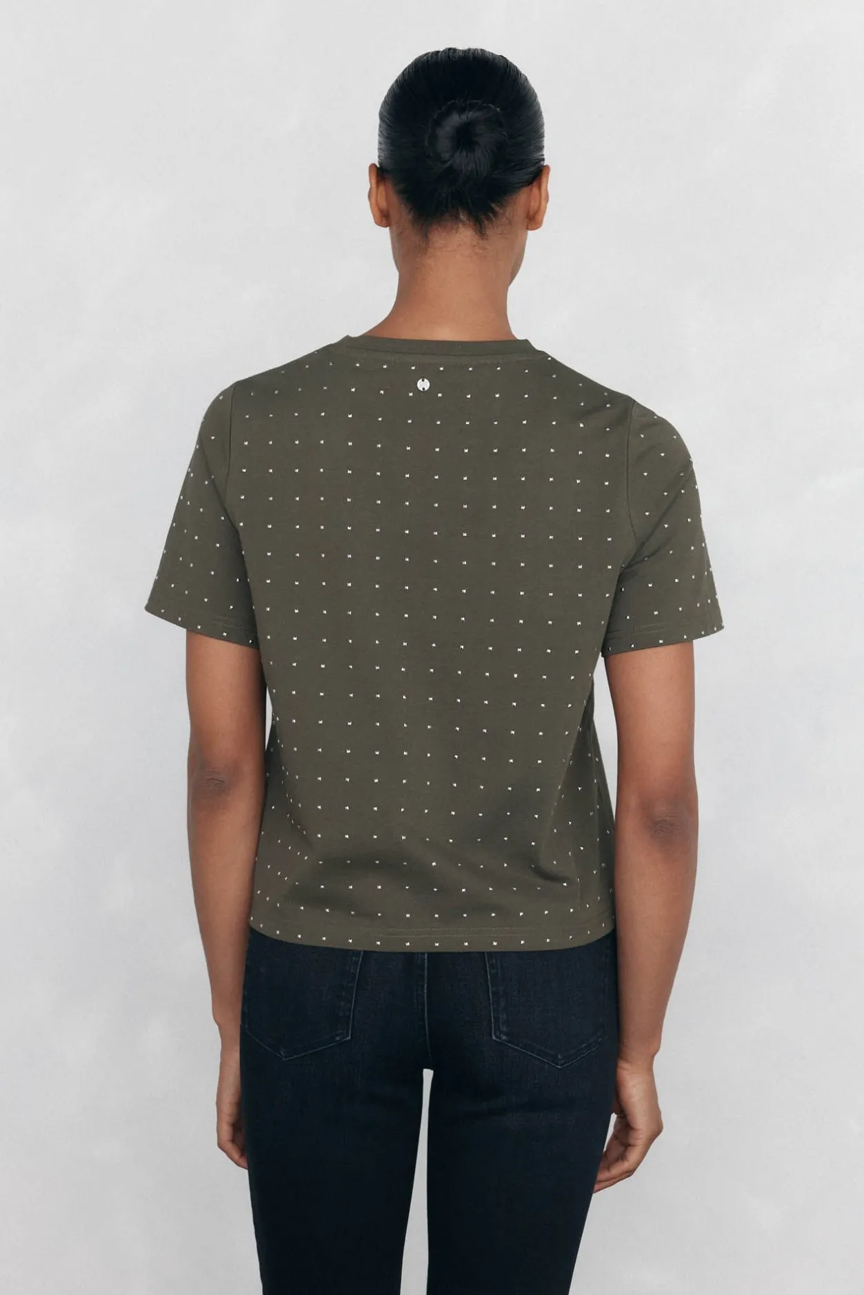 Pedro del Hierro Camiseta mini tachuelas Verde Discount