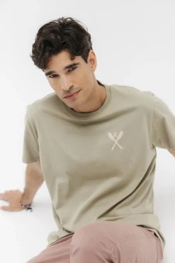 elPulpo Camiseta palas dibujadas Kaki New