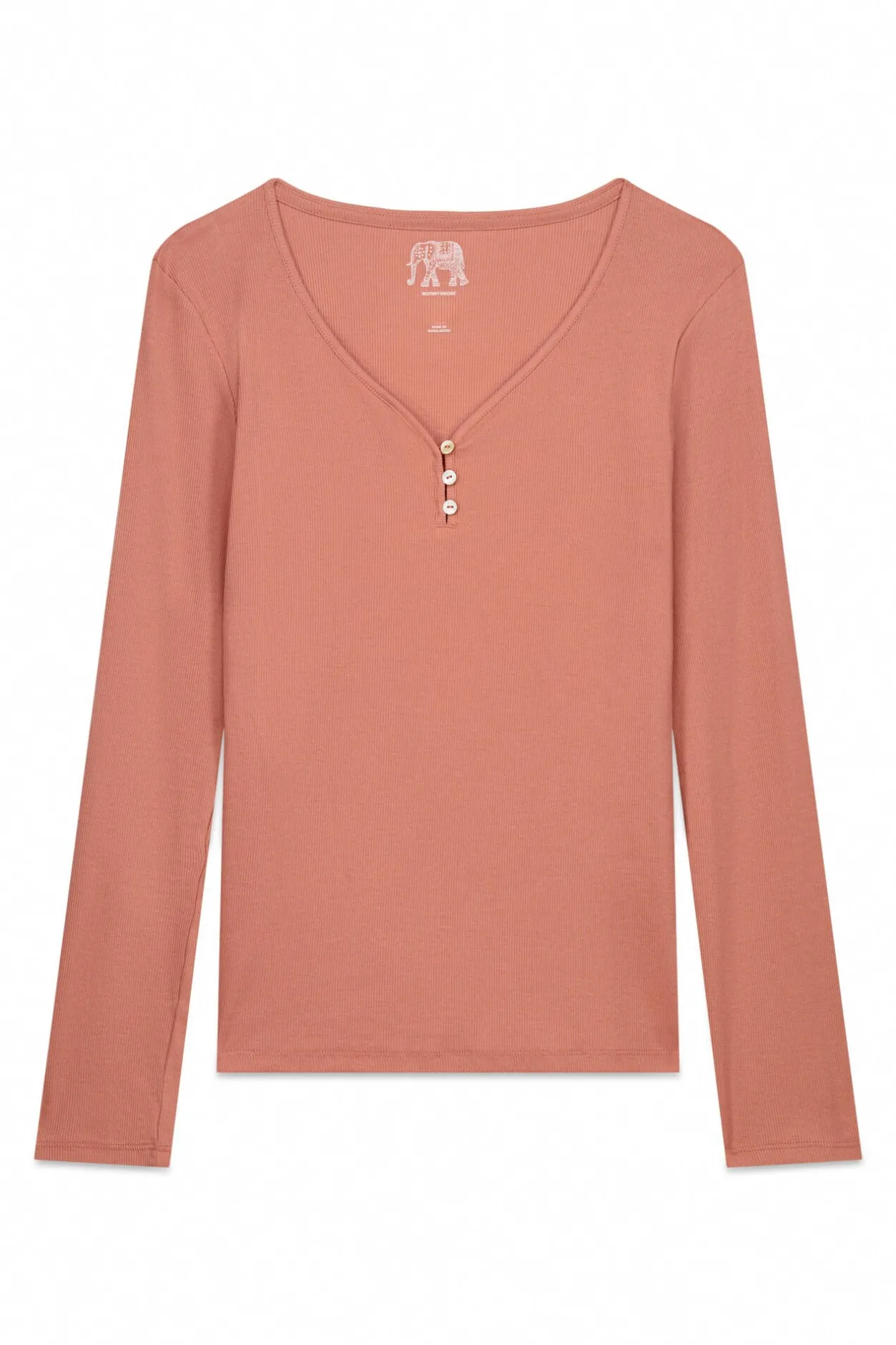 Women'secret Camiseta panadera algodón marrón naranja New