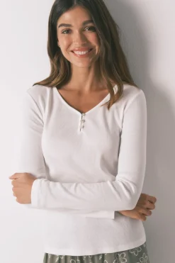 Women'secret Camiseta panadera algodón blanco Discount