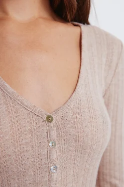 Springfield Camiseta panadera punto cortado nude Hot