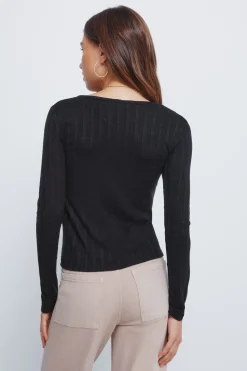 Springfield Camiseta panadera punto cortado negro Best