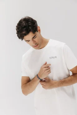 elPulpo Camiseta parche palas Blanco Clearance