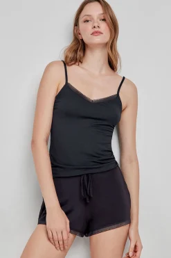 Gisela Camiseta pijama tirantes negro Discount