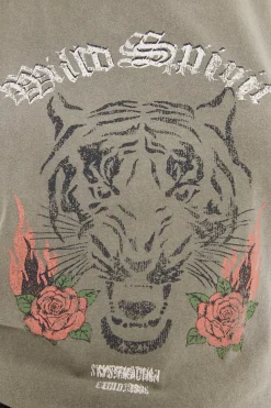 System Action Camiseta posicional tigre verde Hot