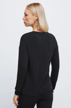 Springfield Camiseta punto cortado tachas negro New