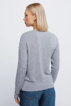 Springfield Camiseta punto cortado tachas gris Outlet