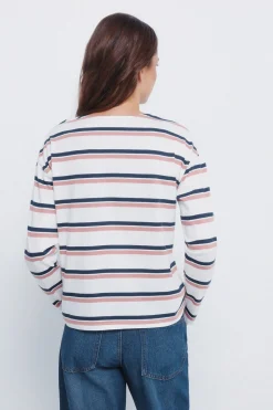 Springfield Camiseta rayas botones hombro marr&oacute;n Clearance