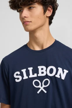 Silbon Camiseta raqueta media Azul marino Online