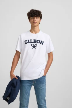 Silbon Camiseta raqueta media Blanco Discount
