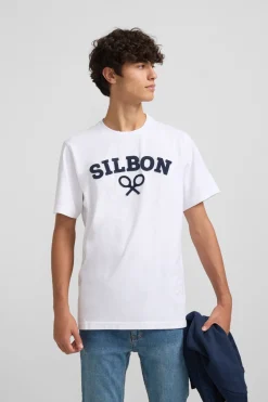 Silbon Camiseta raqueta media Blanco Discount