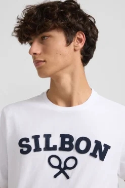 Silbon Camiseta raqueta media Blanco Discount