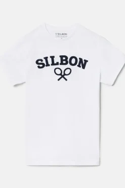 Silbon Camiseta raqueta media Blanco Discount