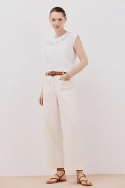 Cortefiel Camiseta sin mangas estampada y bordada Multicolor Outlet