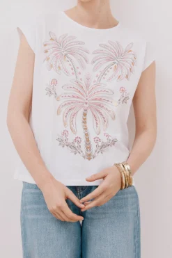 Cortefiel Camiseta sin mangas estampada Blanco New