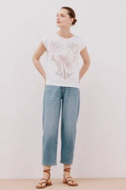 Cortefiel Camiseta sin mangas estampada Blanco New