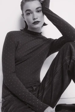 Springfield Camiseta strass burdeos