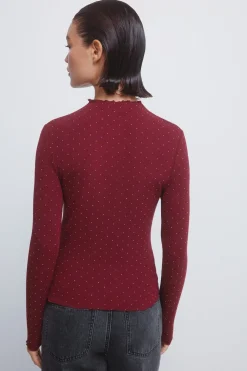 Springfield Camiseta strass burdeos