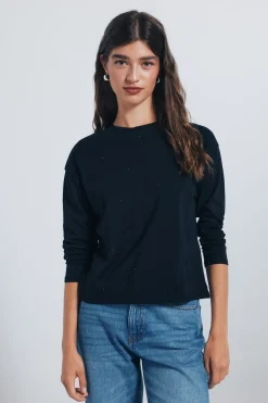 Springfield Camiseta tachas negro Online