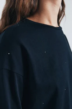 Springfield Camiseta tachas negro Online