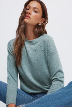 Springfield Camiseta tachas posicionadas verde Clearance