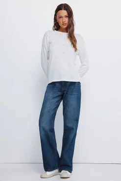 Springfield Camiseta tachas posicionadas blanco Clearance