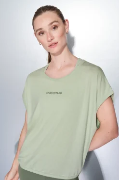 Dash and Stars Camiseta tejido extra suave verde Sale