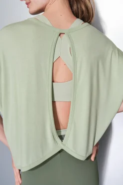 Dash and Stars Camiseta tejido extra suave verde Sale