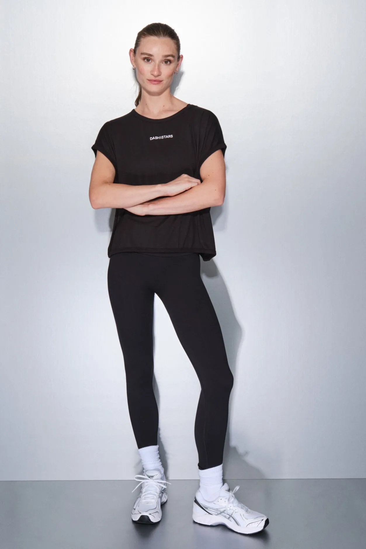 Dash and Stars Camiseta tejido extra suave negra negro Best